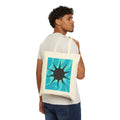 Canvas Tote Bag - Turquoise Sunburst Graphic Eco Shopper