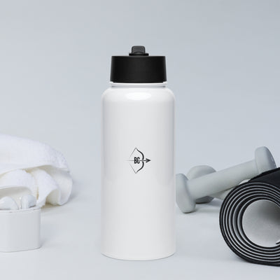 BC-stainless-steel-water-bottle-with-a-straw-lid-white-32-oz-front