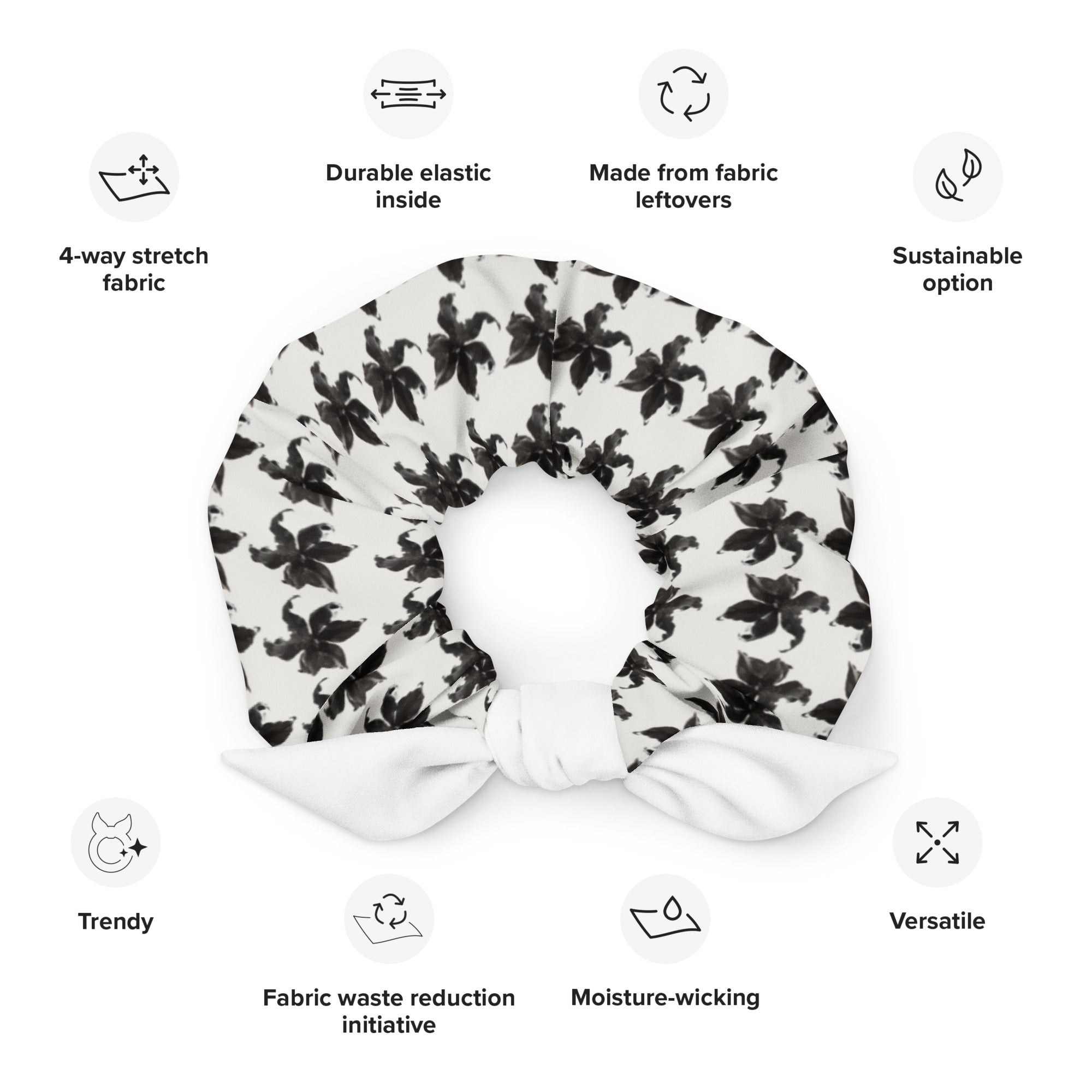 Black Lilly scrunchie 