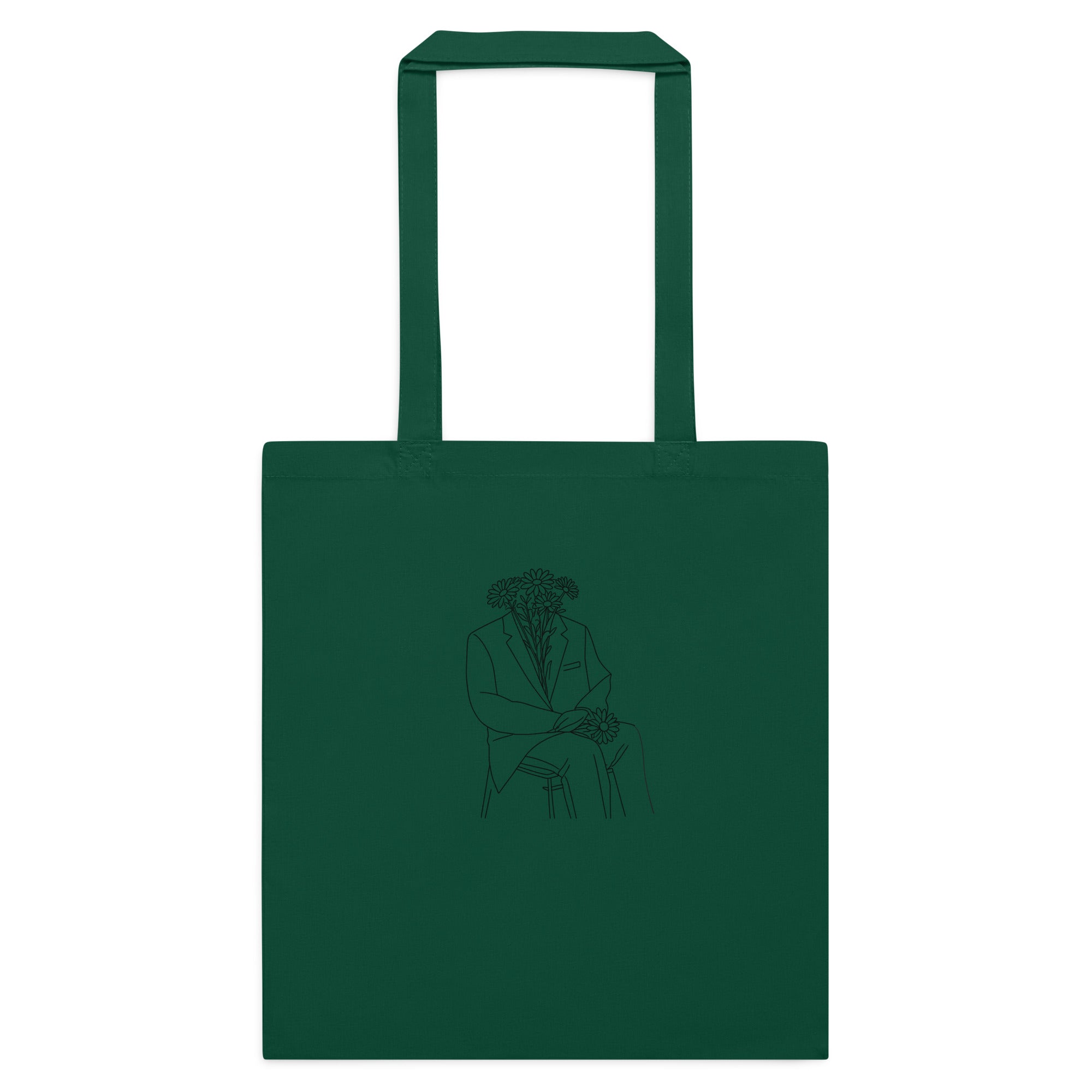 Bottle_green_man_in_flower_cotton_tote_bag