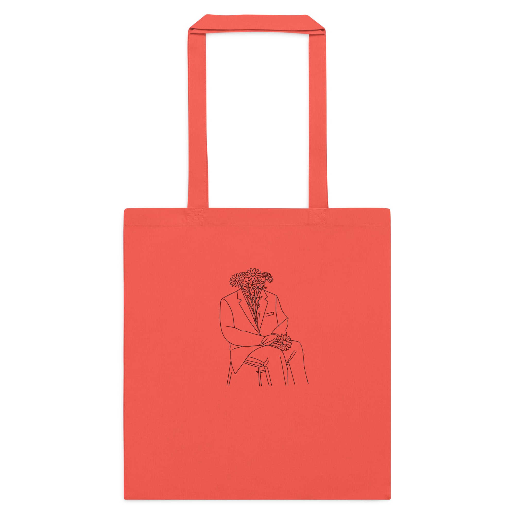 Coral_man_in_flower_cotton_tote_bag
