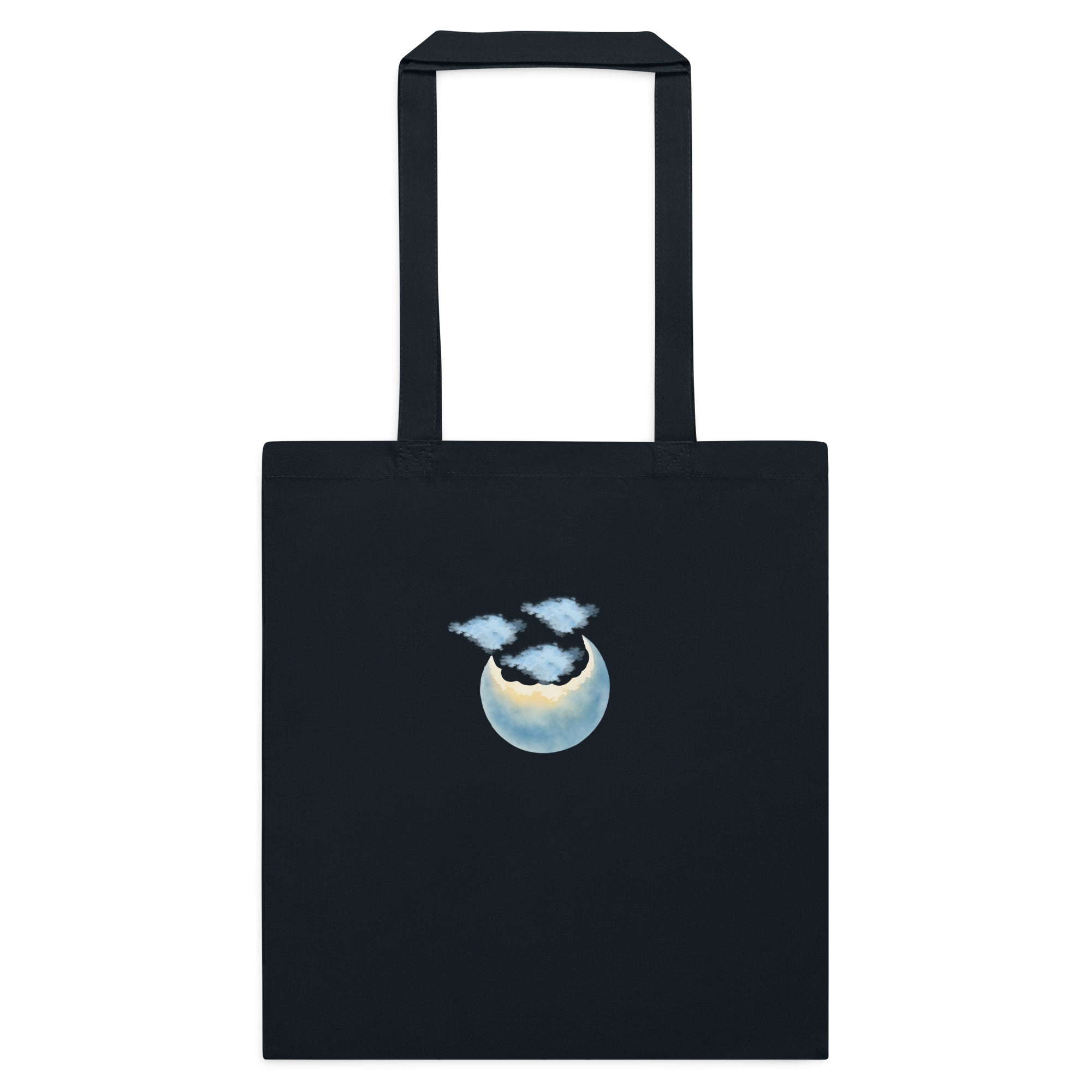 French navy cloudy moon tote bag 