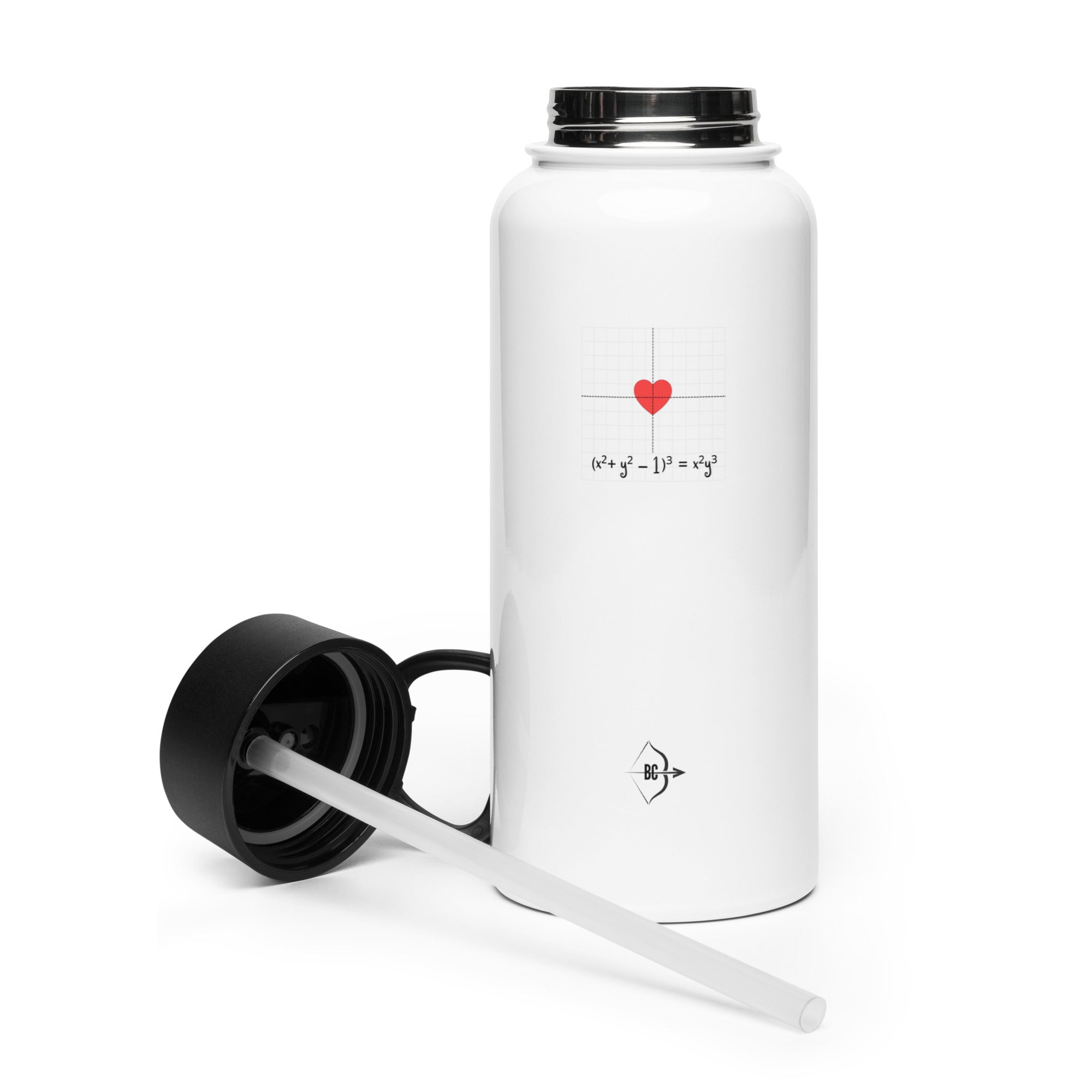 Heart-Equation-stainless-steel-water-bottle-with-a-straw-lid-white-32-oz-Unpacked
