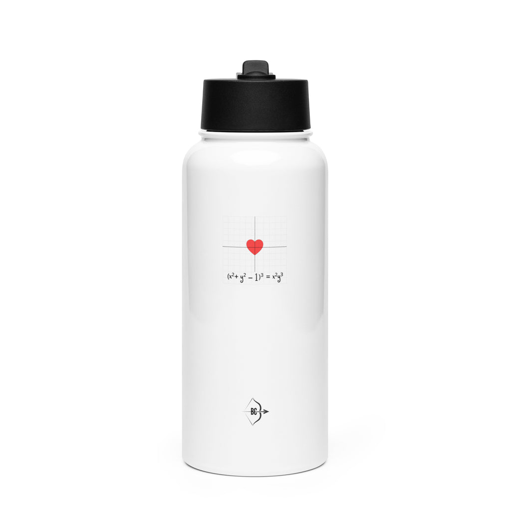 Heart-Equation-stainless-steel-water-bottle-with-a-straw-lid-white-32-oz-front
