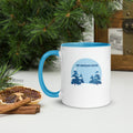 Hot chocolate season white mug with blue interior