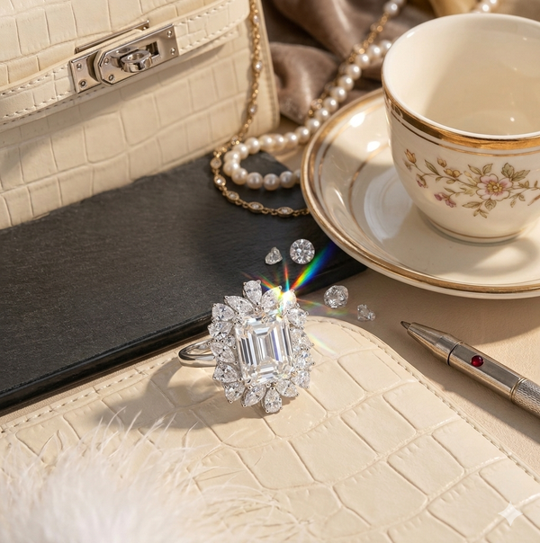 LOEXZAH 8 Carat Moissanite Ring