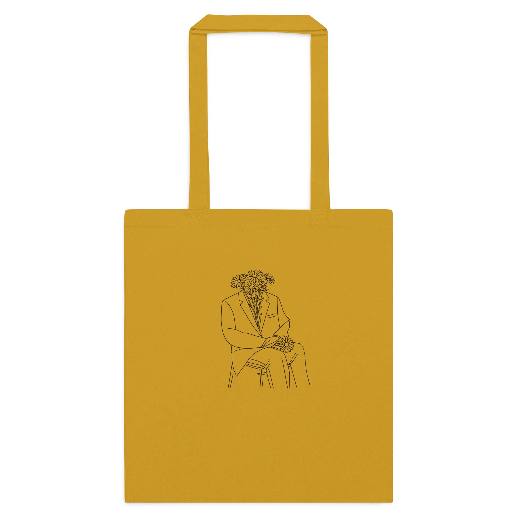 Mustard_man_in_flower_cotton_tote_bag