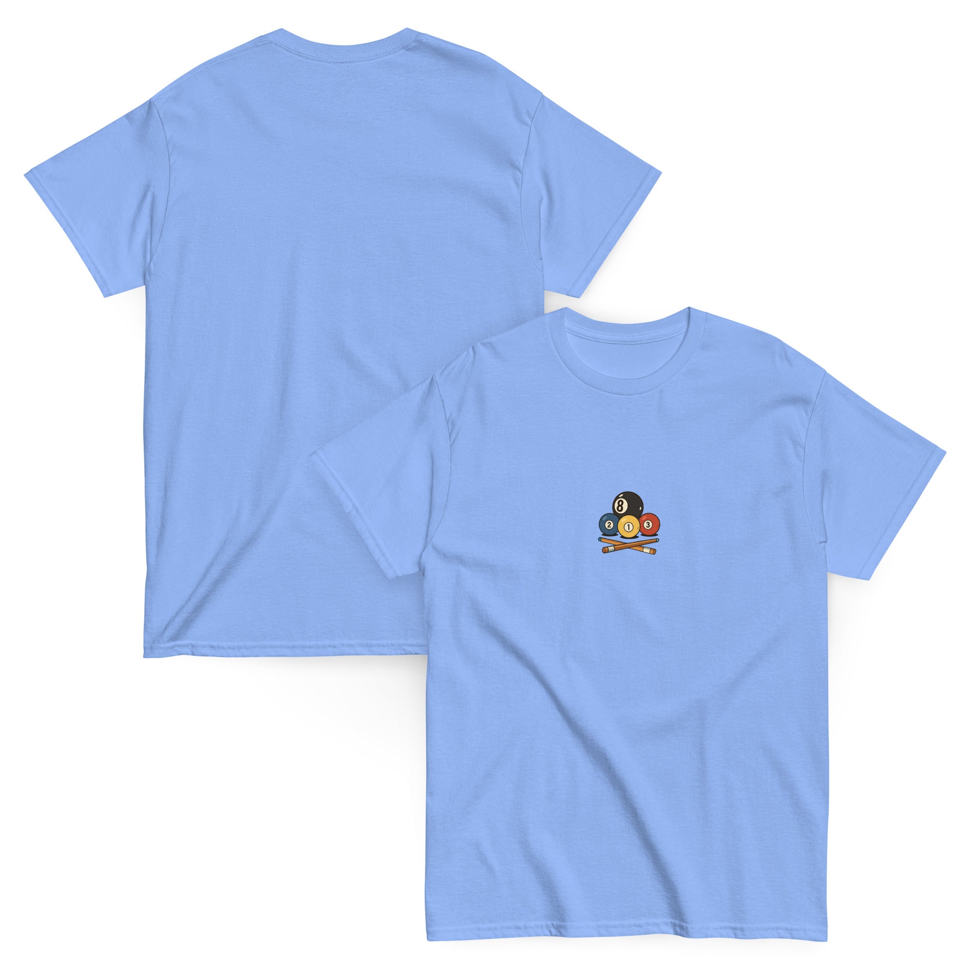 unisex-billard-game-classic-tee-carolina-blue-front-and-back