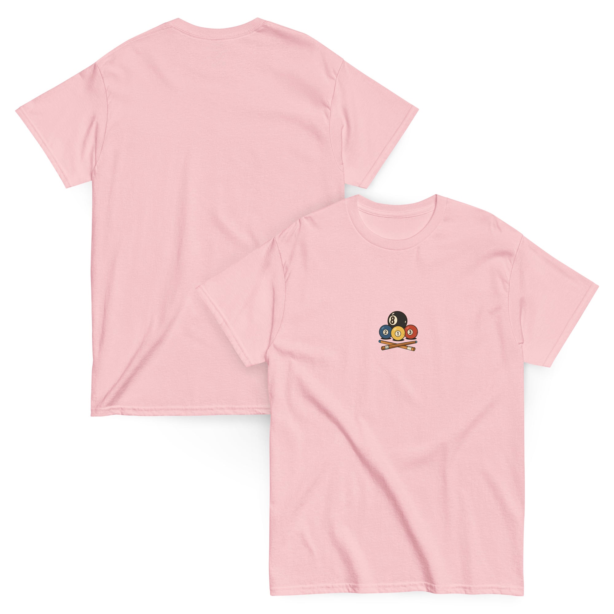 unisex-billard-game-classic-tee-light-pink-front-and-back