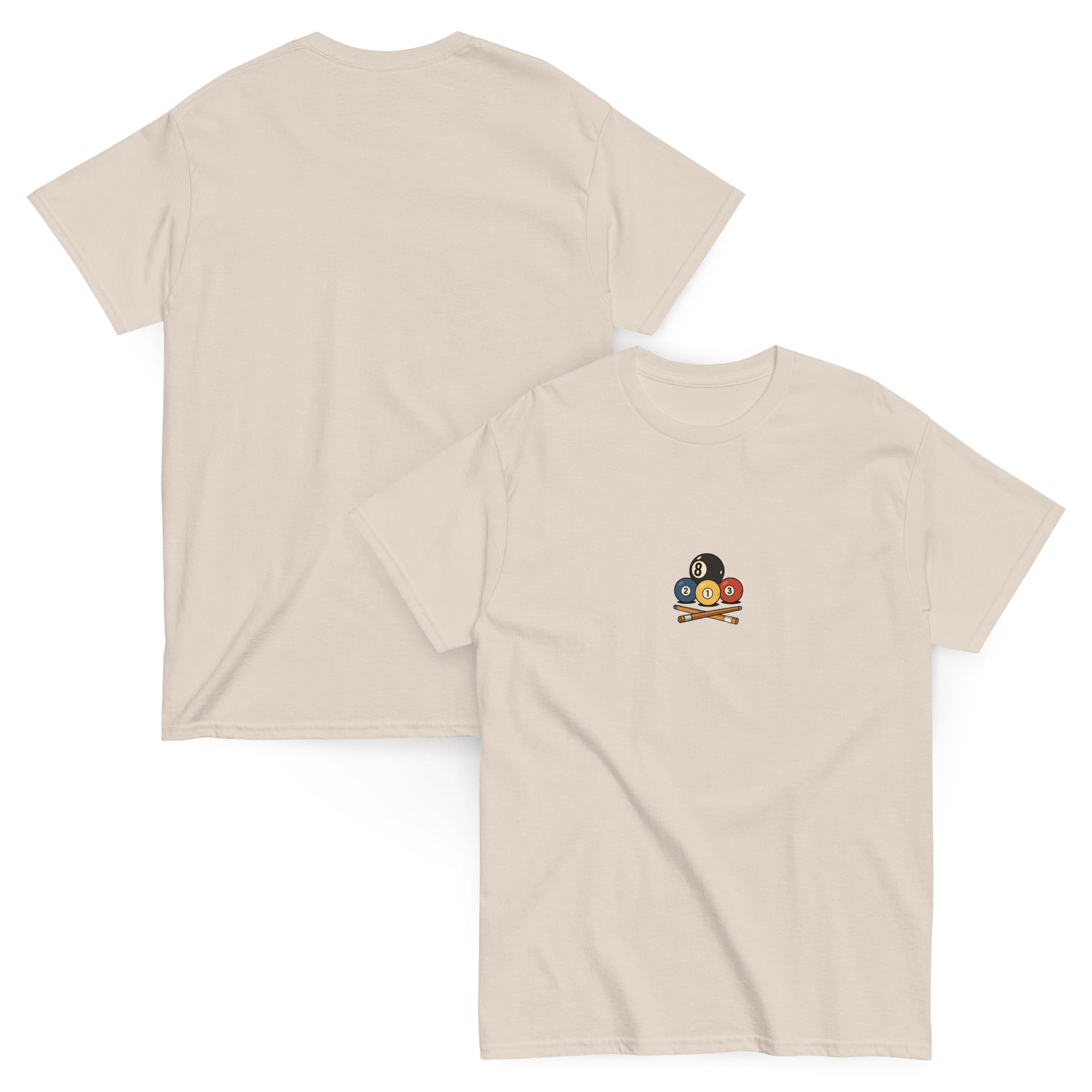 unisex-billard-game-classic-tee-natural-front-and-back